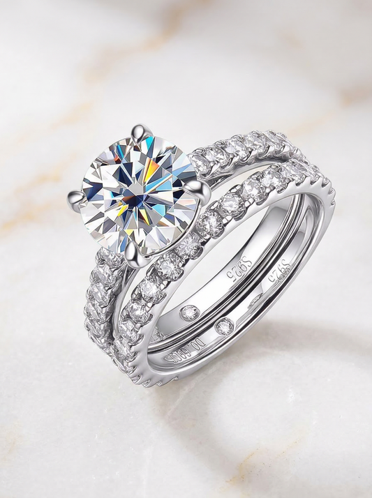 Anillo Promesa Doble de Moissanita